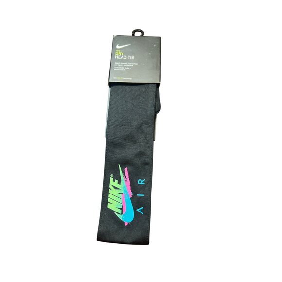 Nike Accessories - Nike Air Dri-Fit Adjustable Sweat Wicking Dry Head Tie In Black New With Tags